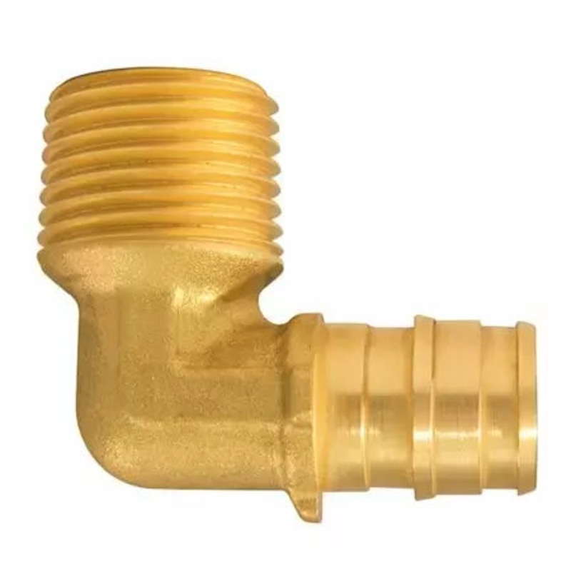 Apollo 1/2 in. Brass PEX-A Barb x 1/2 in. MNPT 90 Male Elbow