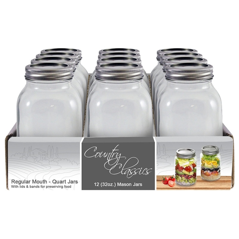 Country Classics Regular Mouth Glass Canning Jars