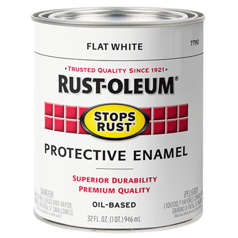 Rust-Oleum Protective Enamel Brush-On Paint Flat White