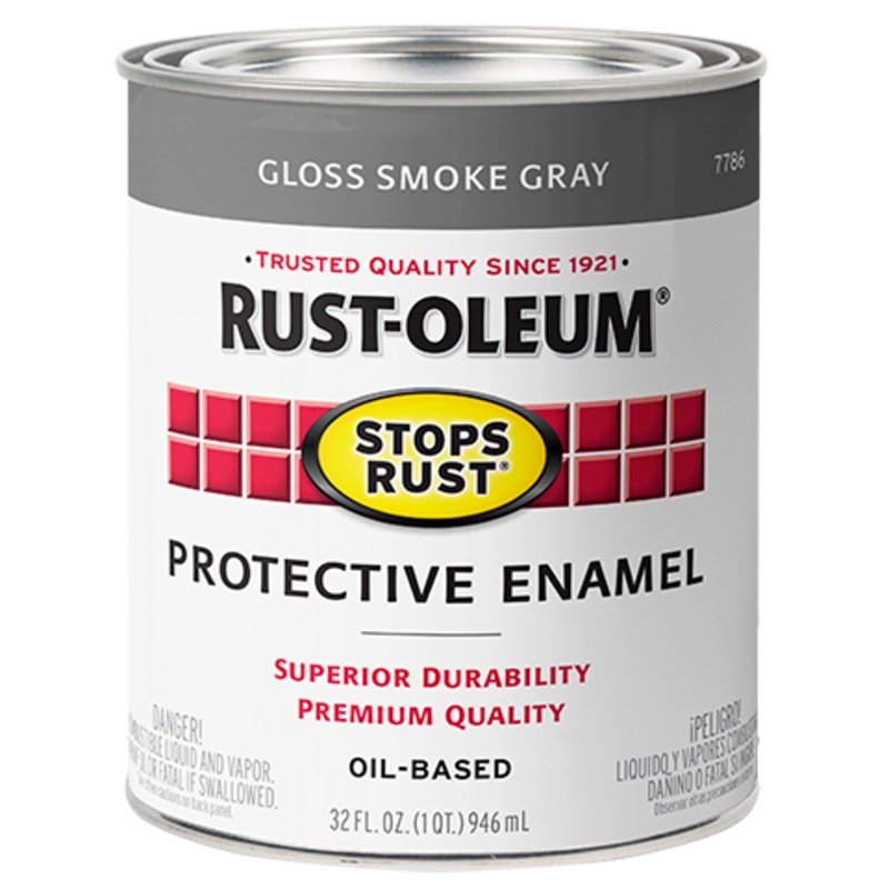 Rust-Oleum Protective Enamel Brush-On Paint Gloss Smoke Gray