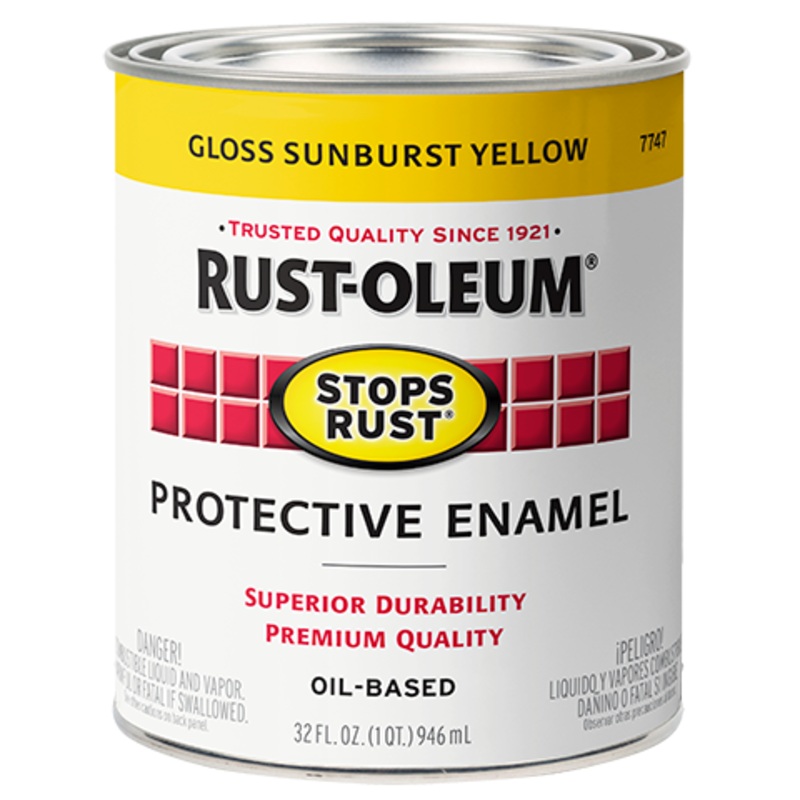 Rust-Oleum Protective Enamel Brush-On Paint Gloss Sunburst Yellow