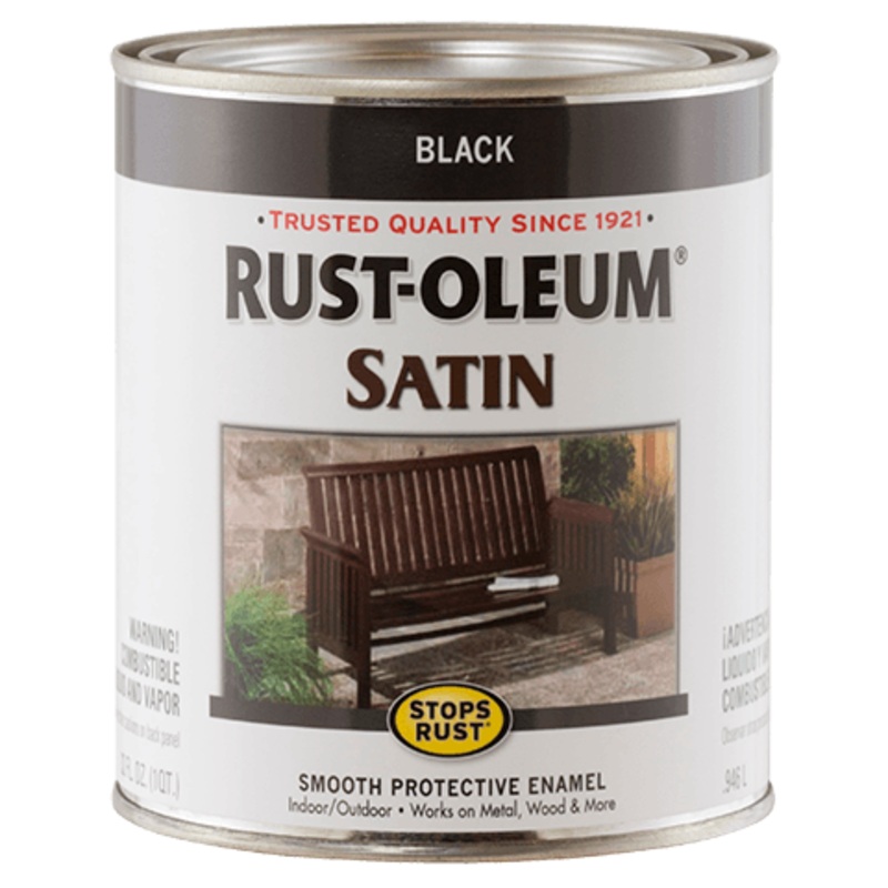 Rust-Oleum Protective Enamel Brush-On Paint Satin Black