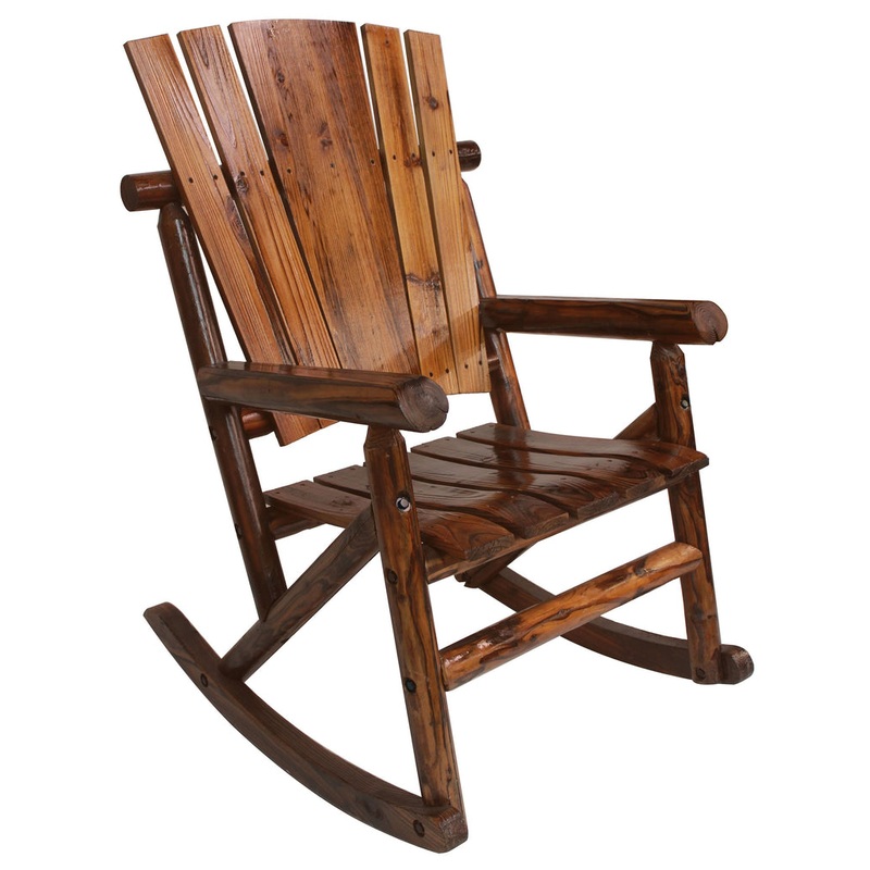 United General Supply Leigh Country Natural Organic Char-Log Wood Single Rocker