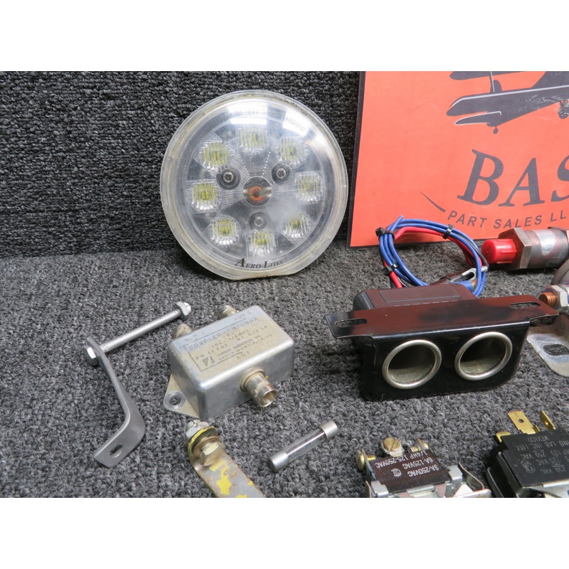 1983 Mooney M20K Goodie Bag Set with Lights, Relays, Switches, Brackets etc
