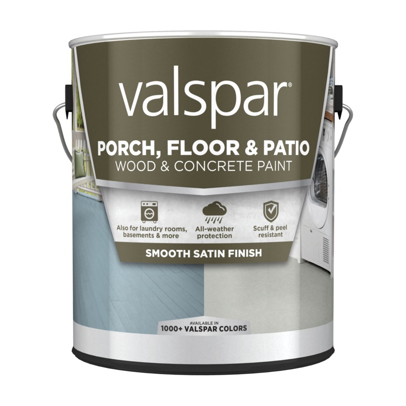 Valspar Latex Satin Porch, Floor & Patio Paint 1 Gallon White (1 Gallon, White)