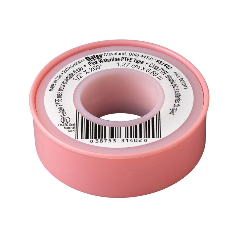 Oatey 1/2 in. x 260 in. PTFE Pink Thread Seal Tape  Display