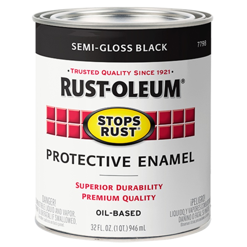 Rust-Oleum Protective Enamel Brush-On Paint Semi-Gloss Black
