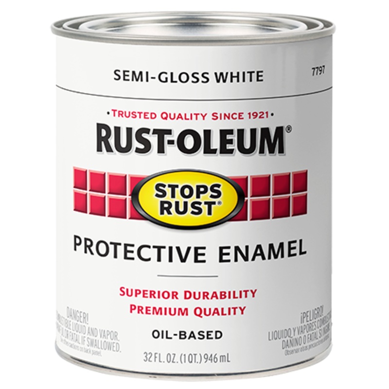 Rust-Oleum Protective Enamel Brush-On Paint Semi-Gloss White