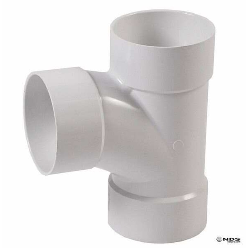 NDS 3 PVC Sanitary Tee, Hub x Hub x Hub