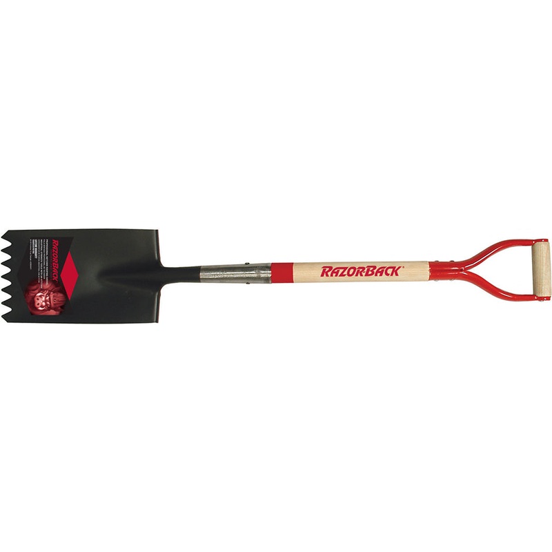 Razor-Back Roofing Tool With Shingle Remover And Fulcrum, Wood Handle And Steel D-Grip