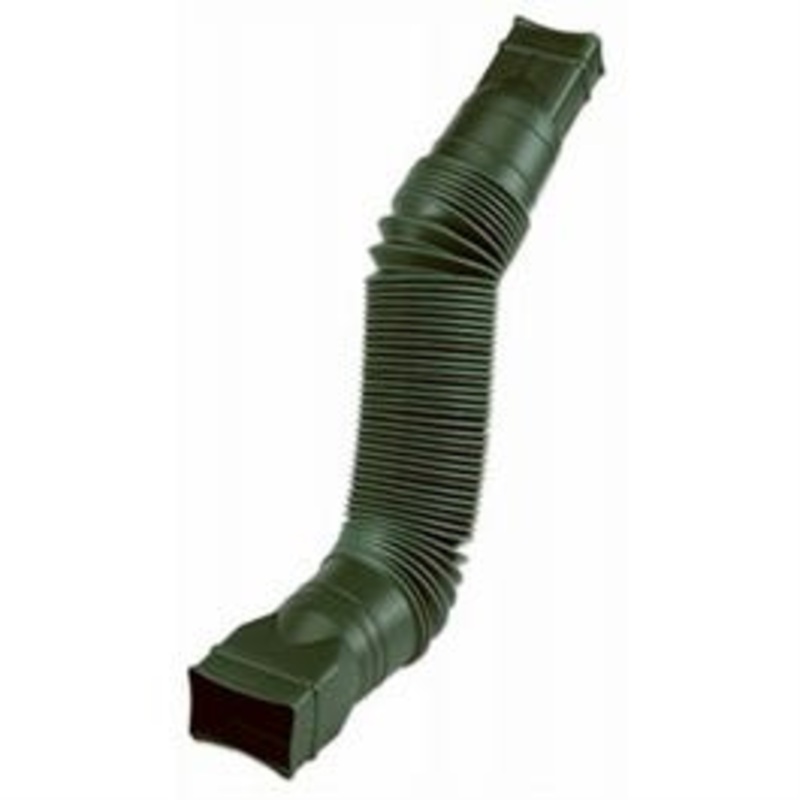 Downspout Extension, Flexible Green Poly, Extends 24 – 55-In.