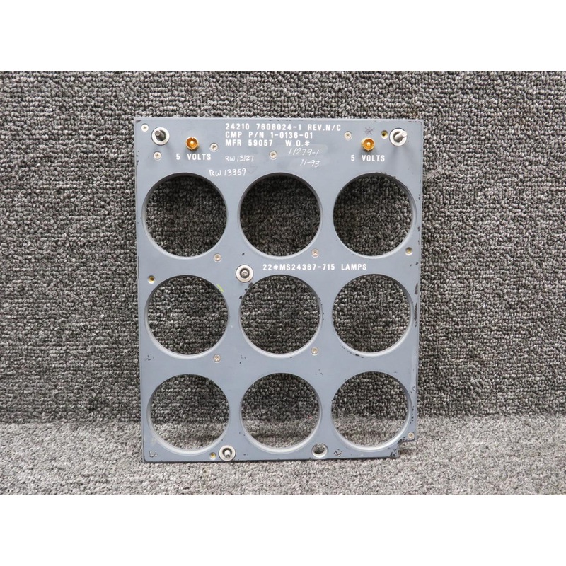 1-0136-01 (Alt: 7608024-1) Learjet Instrument Panel Overlay w Green Tag (Core)