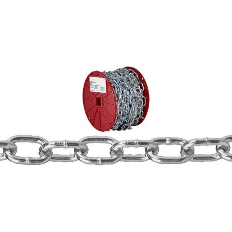 Campbell 2/0 Passing Link Chain, Zinc Plated, 50′ per Reel