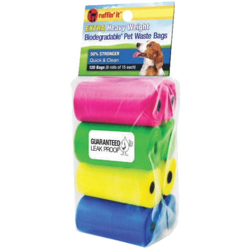 Ruffin’ it 11 In. W. x 13.78 In. H. Multi-Color Pet Waste Bag (120-Pack)