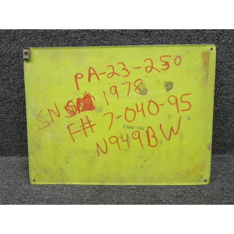 15767-002 Piper PA23-250 Wing Gauge Plate Assembly (Worn Holes)