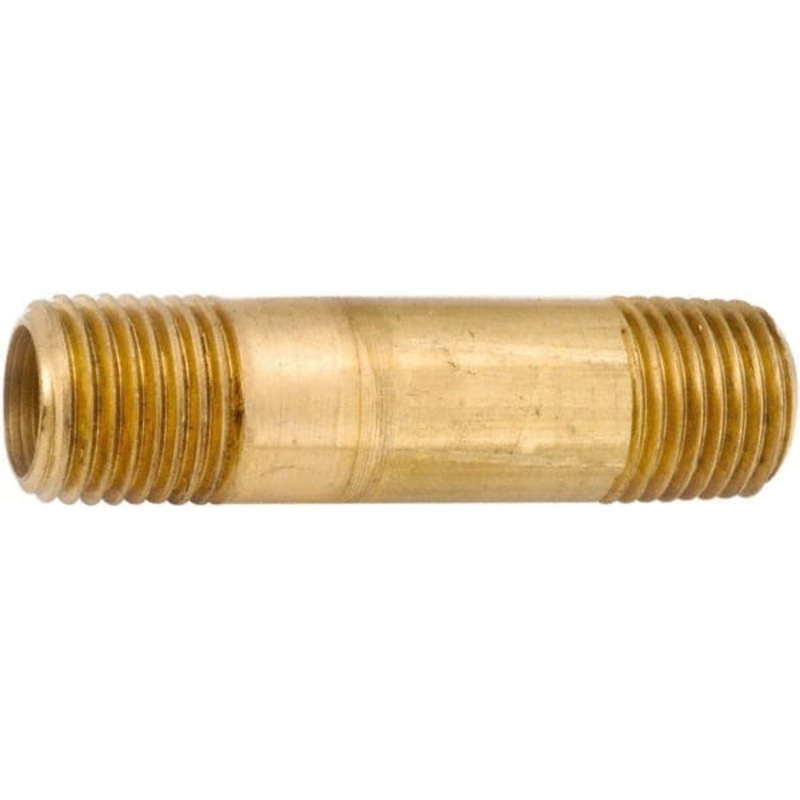 MSC Direct ANDERSON METALS  3 Long, 1/8 Pipe Threaded Brass Pipe Nipple
