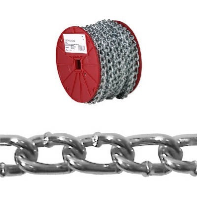 Campbell 2/0 Twist Link Machine Chain, Zinc Plated, 70′ per Reel