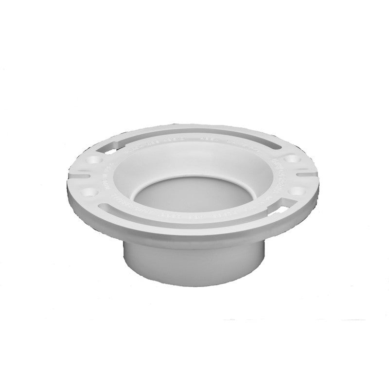 Oatey 3 in. or 4 in. PVC Closet Flange with Plastic Ring, Long Mounting Slots without Test Cap