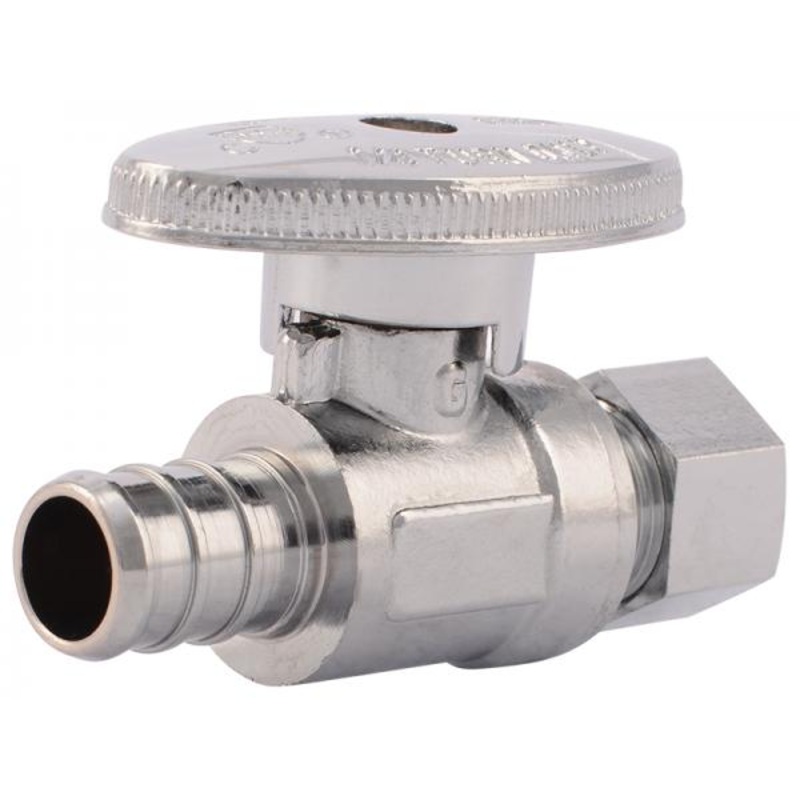 Sharkbite Brass Crimp Straight Stop 1/2 in. x 3/8 in. OD Compression