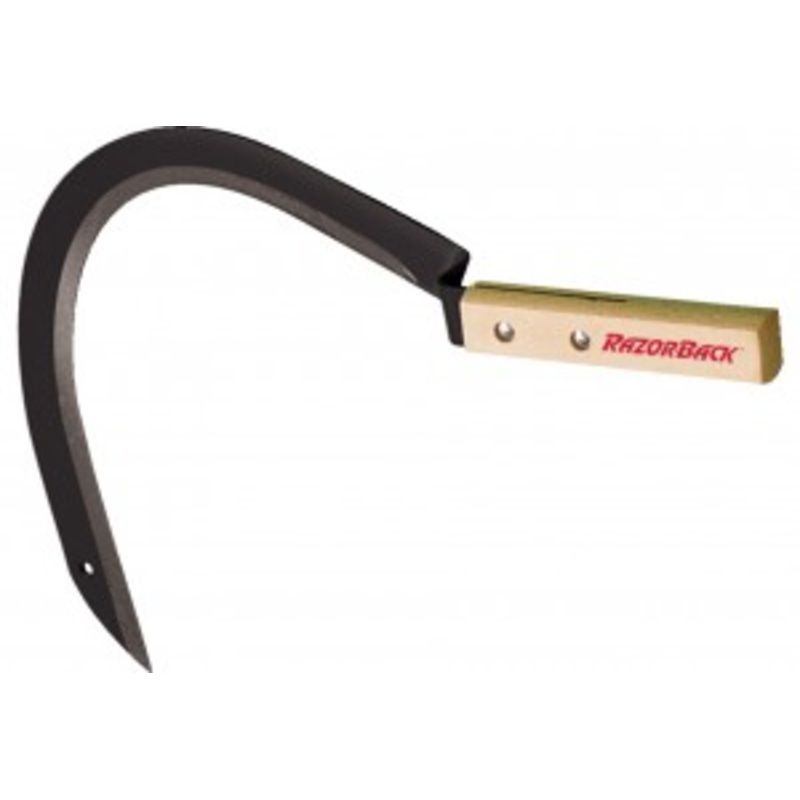 Razor-Back Grass Hook with Short Wood Handle