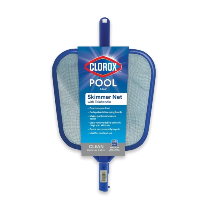 Clorox Pool & Spa Skimmer Net with Telehandle- Easy Push&Click