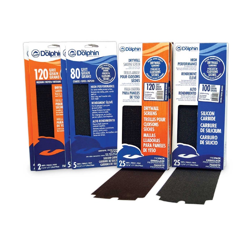 Linzer Blue Dolphin Silicon Carbide Drywall Screens 4 3/16 in. x 11 in. 120 Grit 25 Pack