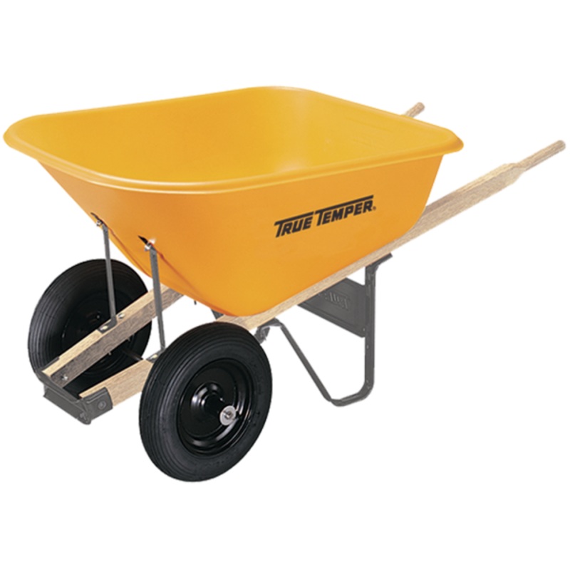 True Temper 8 CUBIC FOOT POLY WHEELBARROW WITH DUAL WHEELS