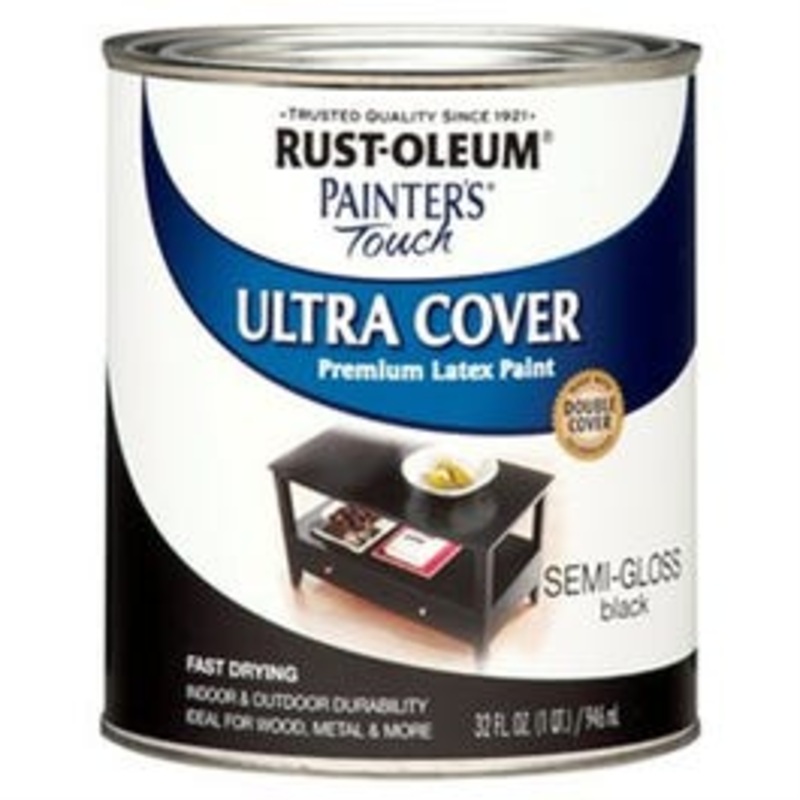 Painter’s Touch Premium Latex Paint, Semi-Gloss, Black, 1-Qt.