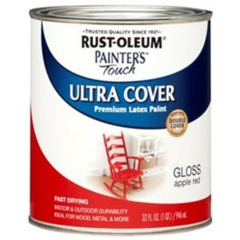 Painter’s Touch Ultra Cover Latex Paint, Apple Red Gloss, 1-Qt.