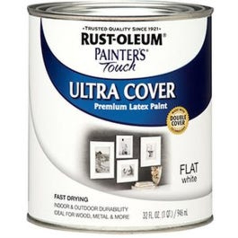 Painter’s Touch Ultra Cover Latex Paint, Flat White, 1-Qt.