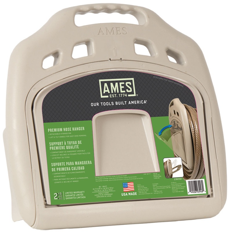 Ames 150 Wall Mount Poly Hose Hanger With Storage Bin