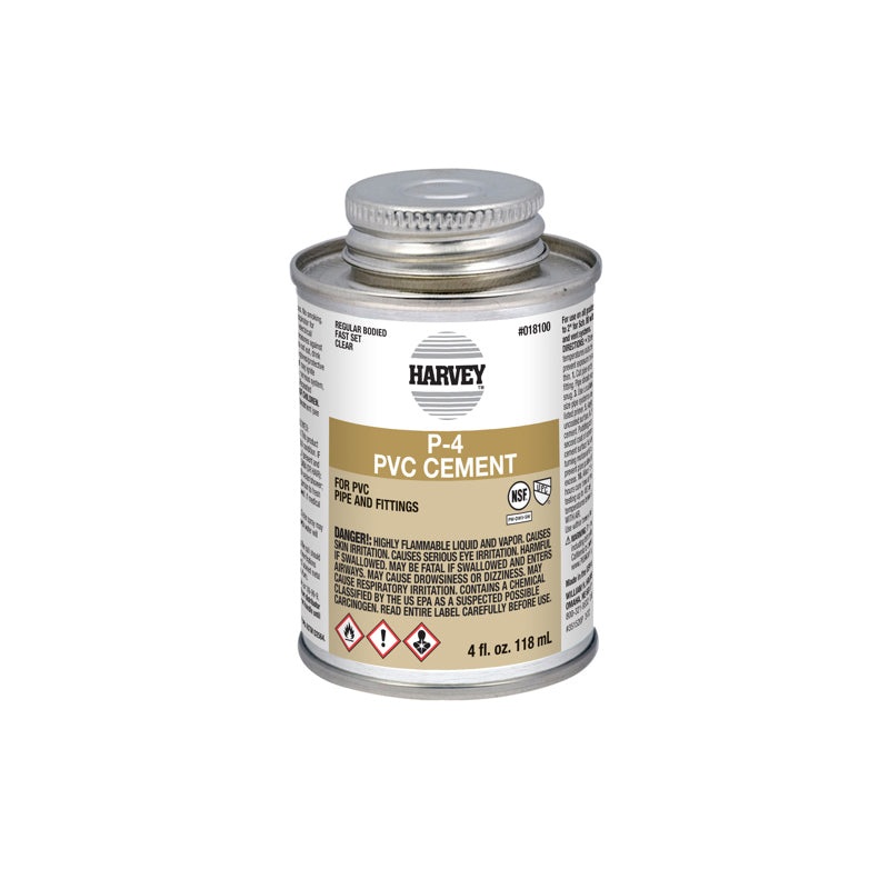 William H Harvey 4 oz. P-4 PVC Regular Body Clear Cement