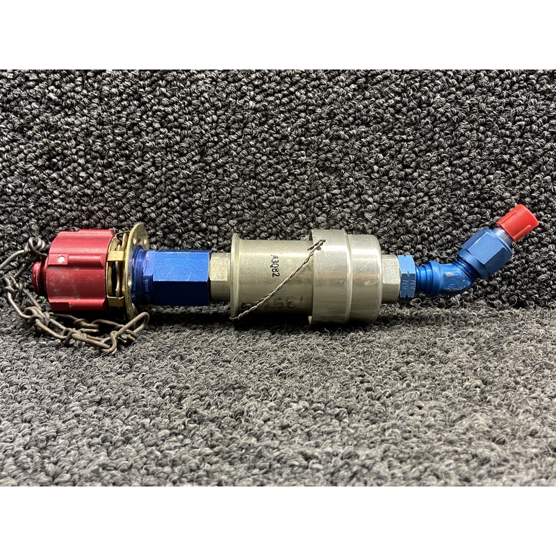 155-S7-8D, 572581 Lear Jet 55 Quick Disconnect Cap Assembly w Chain & Filter