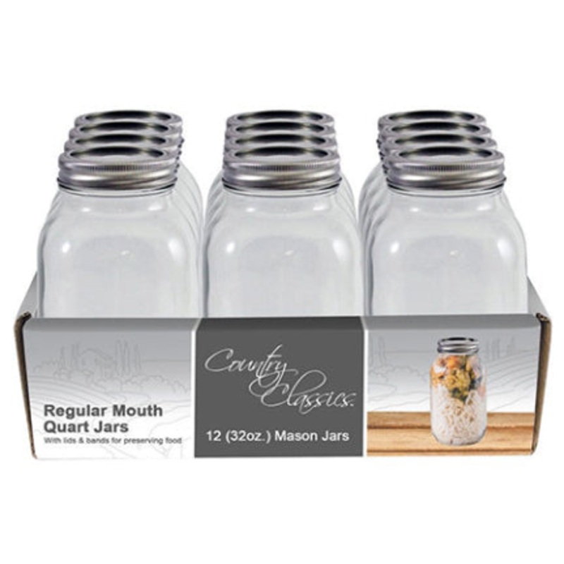 CANNING JARS QT REG MOUTH 12PK