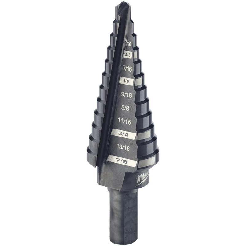 Milwaukee 3/16 In. – 7/8 In. #4 Step Drill Bit, 12 Steps