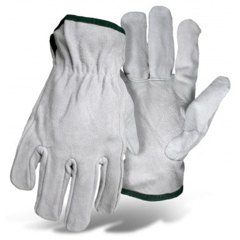 BOSS Split Cowhide Leather Driver Gray