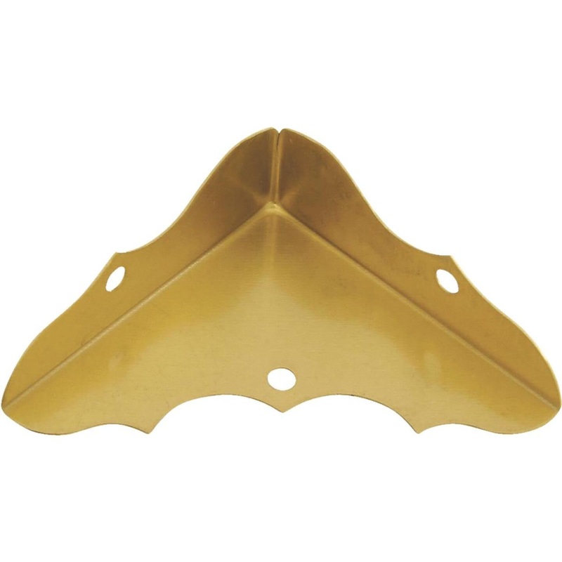 National Catalog V1854 5/8 In. x 1-3/4 In. Brass Decorative Corner Protector (4-Count)