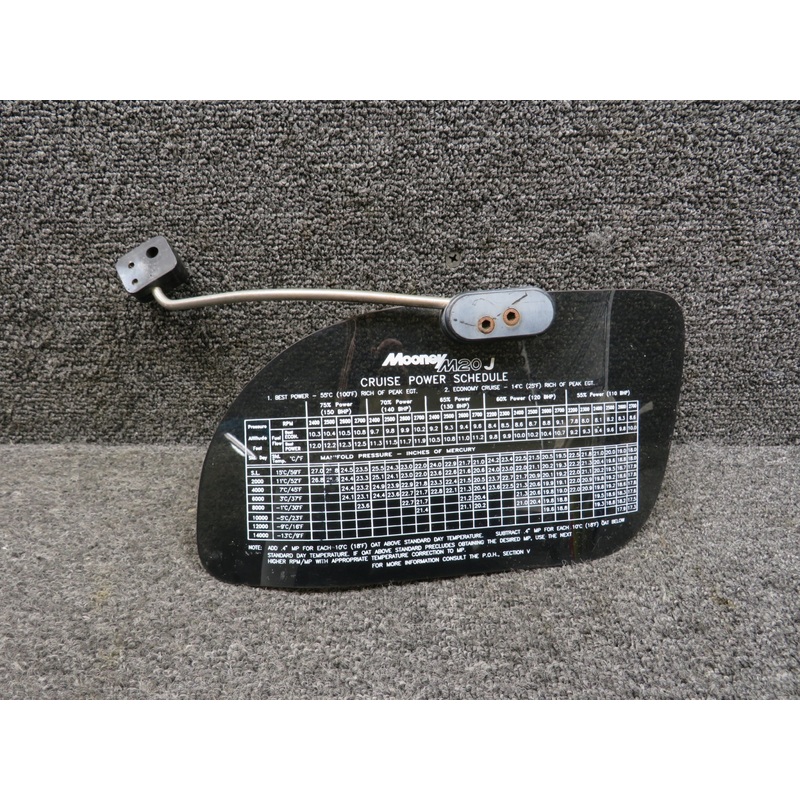 Mooney M20J Sun Visor with Cruise Power Schedule Screen