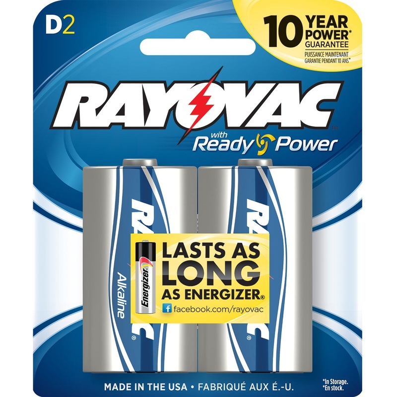 Rayovac 8132F D Alkaline D 1.5V Alkaline Stick 2