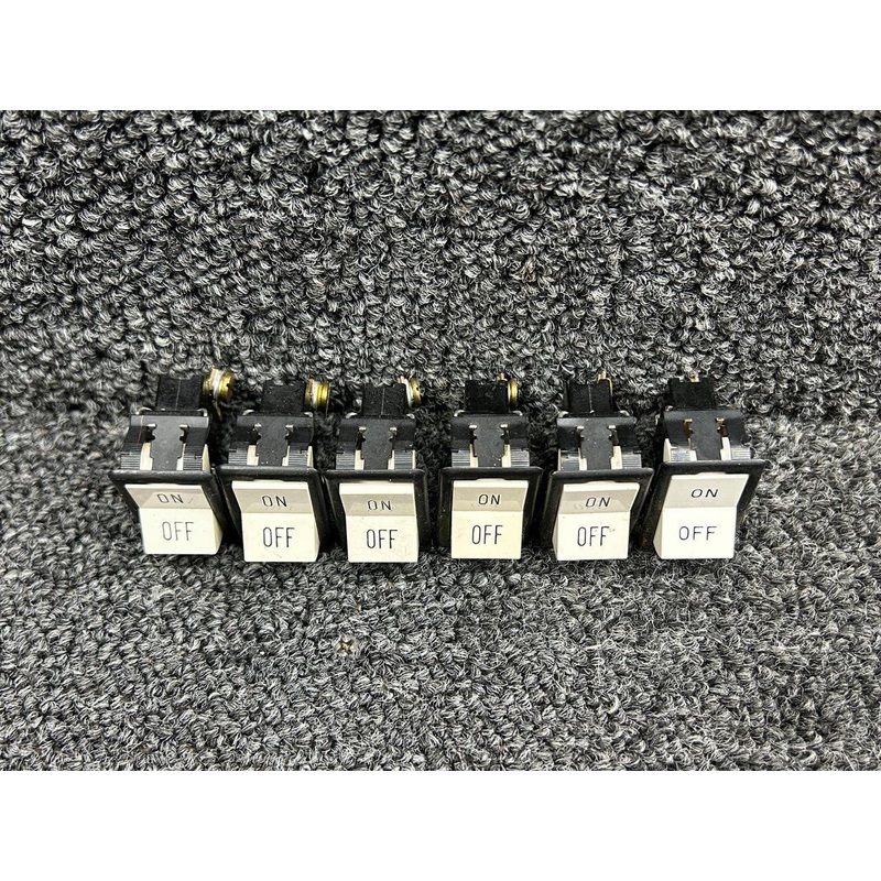 TIGL54-1S-WH (Alt: 47664-002) Piper PA-31T On, Off Rocker Switch Set of 6