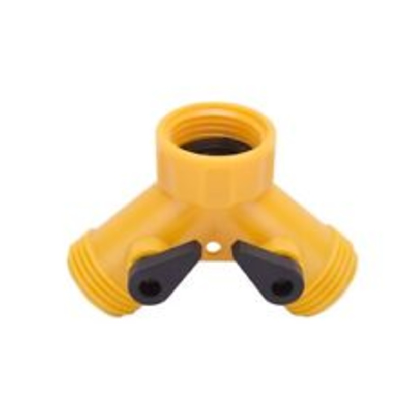 Landscapers Select Y-Connector, Female and Male, Plastic, Yellow