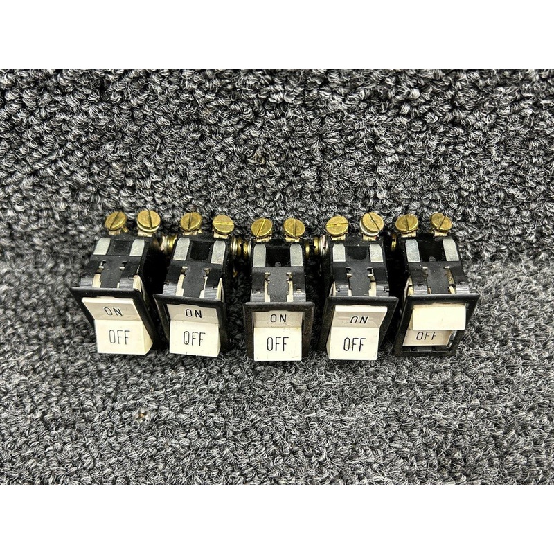 TIGL54-1S-WH (Alt: 47664-003) Piper PA-31T On, Off Rocker Switch Set of 5