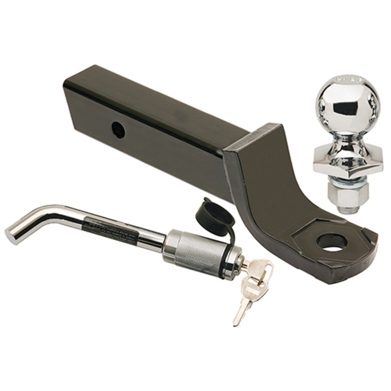 Reese Towpower Interlock Trailer Hitch Ball Mount Security Kit, Fits 2 in. Receiver, 2 in. Drop, 0.75 in. Rise, 6,000 lbs. Capacity, Includes 2 in. Trailer Hitch Ball and Bent Pin Receiver Lock