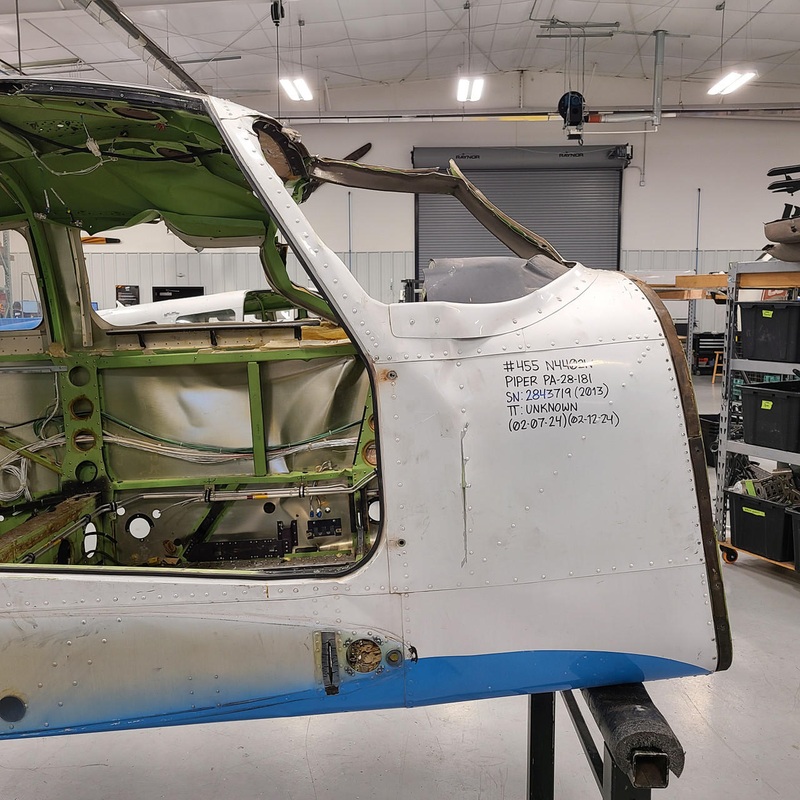 Piper PA28-181 Fuselage with Bill of Sale, Data Tag, Airworthiness, and Logs