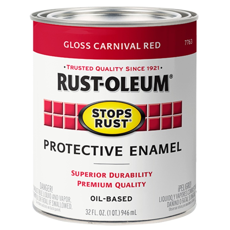 Rust-Oleum Protective Enamel Brush-On Paint Gloss Carnival Red