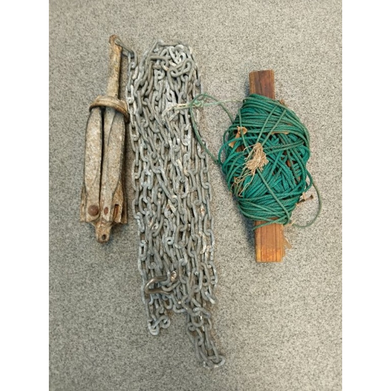 Folding Grapnel Anchor 2.5kg, Warp and Chain (Used)  #NAE-005