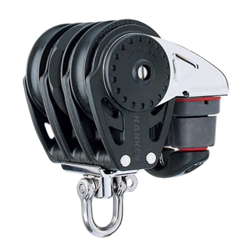 Harken 57 mm Triple Ratchamatic Carbo Air Block  Swivel, Cam Cleat