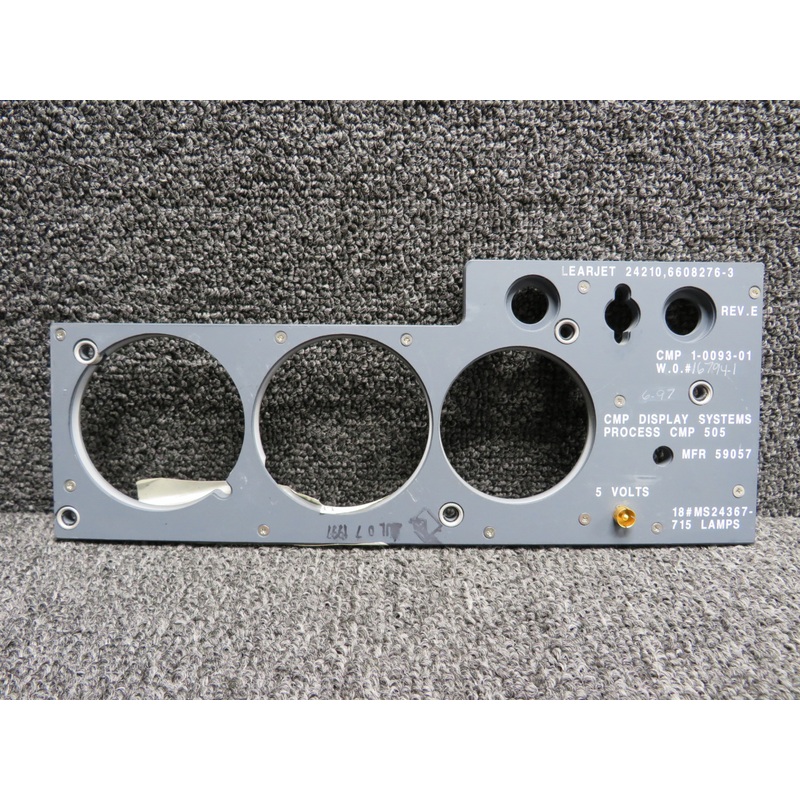 6608276-3 Lear Jet Instrument Panel Overlay