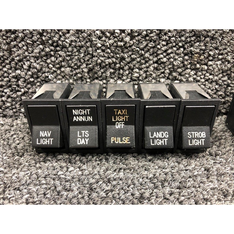 Piper PA46-350P Rocker Switch Set (Mags, Battery, Start, Lights, Alternators)