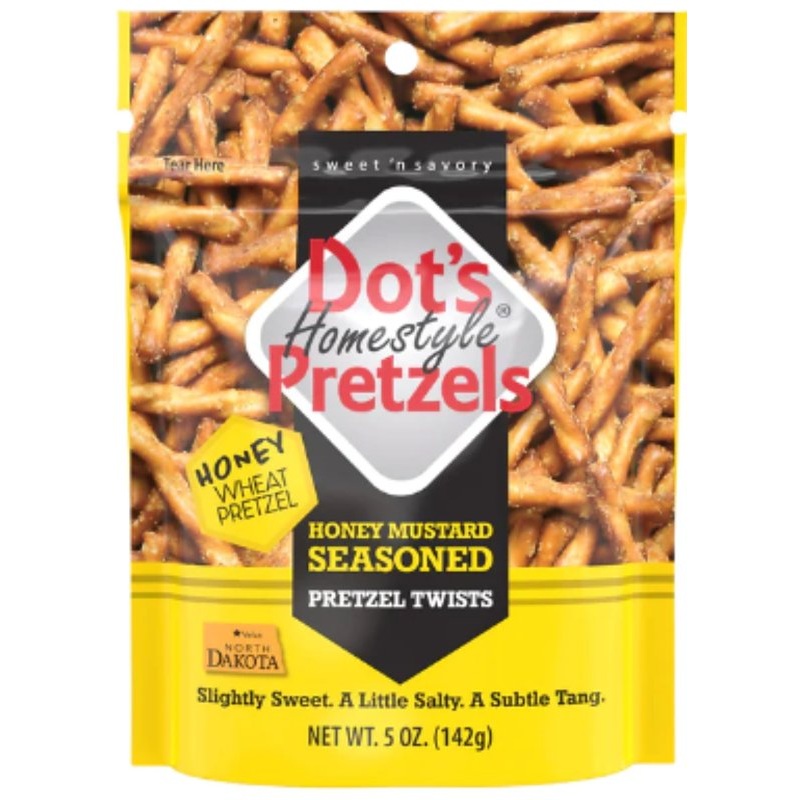 Dot’s Homestyle Pretzels 50910 Pretzel Snacks, Twists, Honey Mustard, 5 oz Bag
